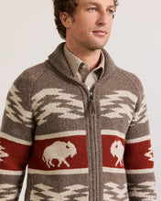 Load image into Gallery viewer, Bison Lambswool Zip Cardigan - Brown Donegal | Pendleton