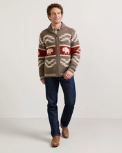 Load image into Gallery viewer, Bison Lambswool Zip Cardigan - Brown Donegal | Pendleton