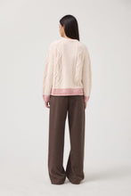 Load image into Gallery viewer, Cable Knit Cream w/ button sleeve detail Sweater | MD'M - Indie Indie Bang! Bang!