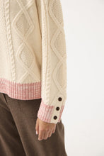 Load image into Gallery viewer, Cable Knit Cream w/ button sleeve detail Sweater | MD'M - Indie Indie Bang! Bang!