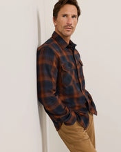 Load image into Gallery viewer, Plaid Burnside Cotton Flannel Shirt - Navy/Brown Plaid | Pendleton