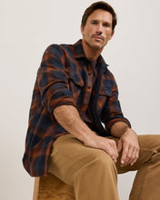 Load image into Gallery viewer, Plaid Burnside Cotton Flannel Shirt - Navy/Brown Plaid | Pendleton
