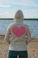 Load image into Gallery viewer, Knit Heart Full Zip Hoodie Sweater - Indie Indie Bang! Bang!