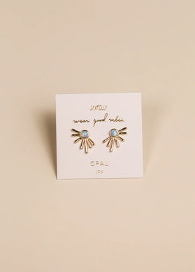 Sun Ray Fire Opal Crown Stud - Indie Indie Bang! Bang!