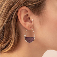 Load image into Gallery viewer, Stone Prism Hoop - Black Spinel/Gold
