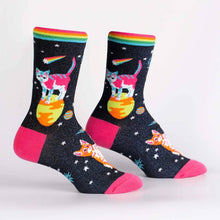 Load image into Gallery viewer, Space Cats Women's Crew Socks - Indie Indie Bang! Bang!