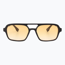 Load image into Gallery viewer, Groove Theory - Vintage Slim Tinted Lens Aviator Sunglasses : Black/Amber - Indie Indie Bang! Bang!