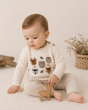 Load image into Gallery viewer, Woodland Animals Knit Baby Pullover (Organic Cotton)