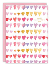 Load image into Gallery viewer, Watercolor Hearts Valentine's Day Card - Indie Indie Bang! Bang!