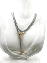 Load image into Gallery viewer, Wrap necklace two toned lariat mixed metals 