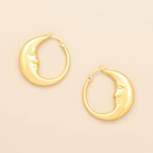 Load image into Gallery viewer, Refined Icon Earring - Moon Hoop/Gold