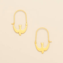 Load image into Gallery viewer, Refined Icon Earring - Swallow Hoop/Gold