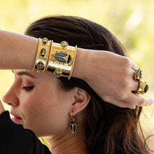 Load image into Gallery viewer, SCARAB Family Cuff - Blue Labradorite/Black Agate | Capucine De Wulf