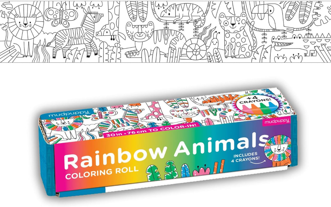 Rainbow Animals Mini Coloring Roll - Indie Indie Bang! Bang!