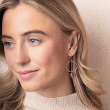 Load image into Gallery viewer, Refined Glass Drop Earrings - Smoke/Gold