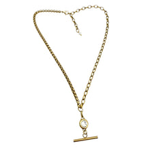 Load image into Gallery viewer, Stainless Steel Mixed Chain T-Bar Swarovski Crystal Necklace