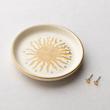 Load image into Gallery viewer, Jewelry Dish &amp; Stud Earring Set - Sun Rays/Cream