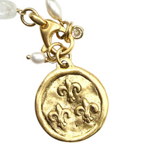 Load image into Gallery viewer, Hand casted charm necklace bee fleur de lis cross heart  - Indie Indie Bang! Bang!