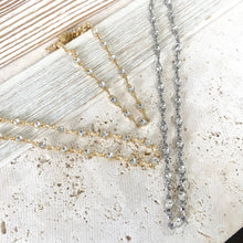 Load image into Gallery viewer, Equestrian linked chain layering crystal necklaces 