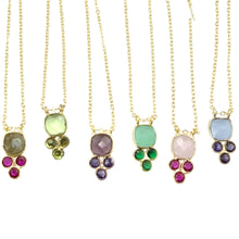 Load image into Gallery viewer, Genuine Gemstone Dainty Cluster Gold Necklaces - Indie Indie Bang! Bang!