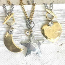 Load image into Gallery viewer, Star, Moon, Heart Mixed Metal Necklaces