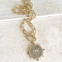 Load image into Gallery viewer, Horse Coin Shackle Necklace