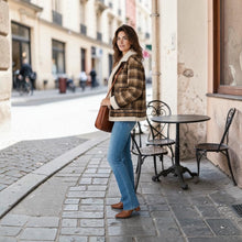 Load image into Gallery viewer, Fur Trim Plaid Peacoat | MD'M - Indie Indie Bang! Bang!
