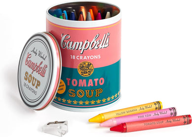 Andy Warhol Soup Can Crayons + Sharpener - Indie Indie Bang! Bang!