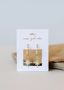 Celestial Starburst Mini Hoop Gold Earrings - Indie Indie Bang! Bang!