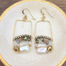 Load image into Gallery viewer, Art in A Frame Pearl Earrings