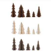 Load image into Gallery viewer, Paper Folding Honeycomb Trees w/ Gold Glitter, 3 Colors, Set of 5 - Indie Indie Bang! Bang!