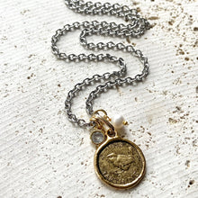 Load image into Gallery viewer, Farthing Bird Coin Necklace