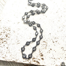 Load image into Gallery viewer, Clear crystal gunmetal layering necklace boutique salon