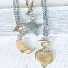 Load image into Gallery viewer, Star, Moon, Heart Mixed Metal Necklaces