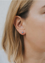 Load image into Gallery viewer, Fire Opal Huggie Earrings