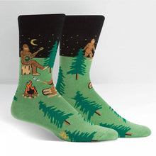 Load image into Gallery viewer, Sasquatch Camp Out Men's Crew Socks - Indie Indie Bang! Bang!
