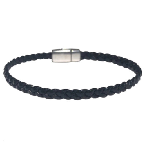 Braided Accent Men’s Leather Bracelet - Indie Indie Bang! Bang!