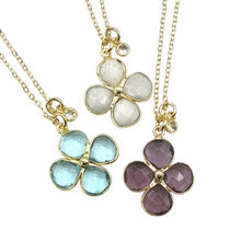 Load image into Gallery viewer, Gemstone Clover Flower Necklace