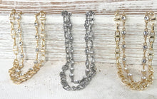 Load image into Gallery viewer, Equestrian linked chain layering crystal necklaces 