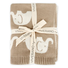 Load image into Gallery viewer, Elephant Trail - Organic Jacquard Knit Baby Blankets