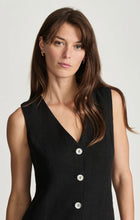 Load image into Gallery viewer, Linen Drop Waist Mini Dress in Black