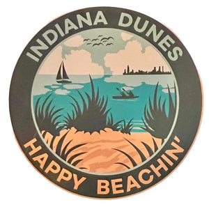 Indiana Dunes National Park Happy Beachin' Sticker - Indie Indie Bang! Bang!