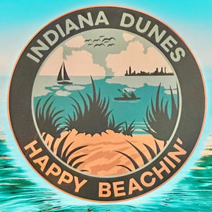 Indiana Dunes National Park Happy Beachin' Sticker - Indie Indie Bang! Bang!