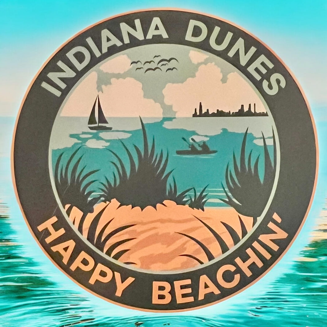 Indiana Dunes National Park Happy Beachin' Sticker - Indie Indie Bang! Bang!