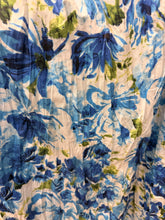Load image into Gallery viewer, French Pareo Scarf / Sarong  - Blue Floral 30x60