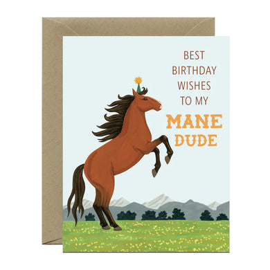 Mane Dude Horse Birthday Card - Indie Indie Bang! Bang!