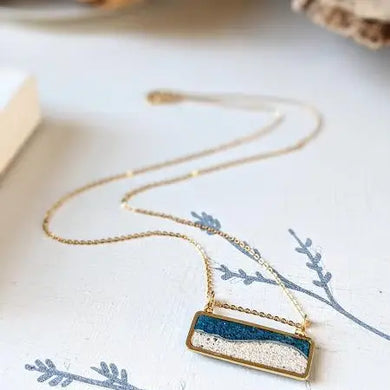 Brass Mini Beach Scene Necklace - Indie Indie Bang! Bang!