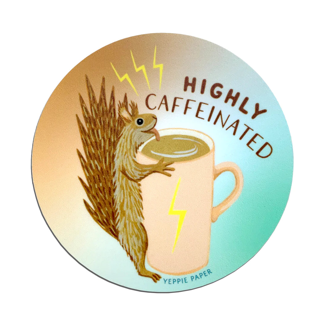 Caffeinated Squirrel Sticker - Indie Indie Bang! Bang!