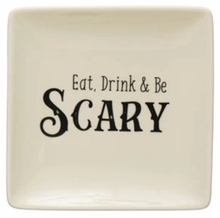 Load image into Gallery viewer, Stoneware Plate with Spooky Saying - Indie Indie Bang! Bang!