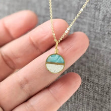 Load image into Gallery viewer, Dainty Double Half Moon &#39;Beach Scene&#39; Necklace - Indie Indie Bang! Bang!